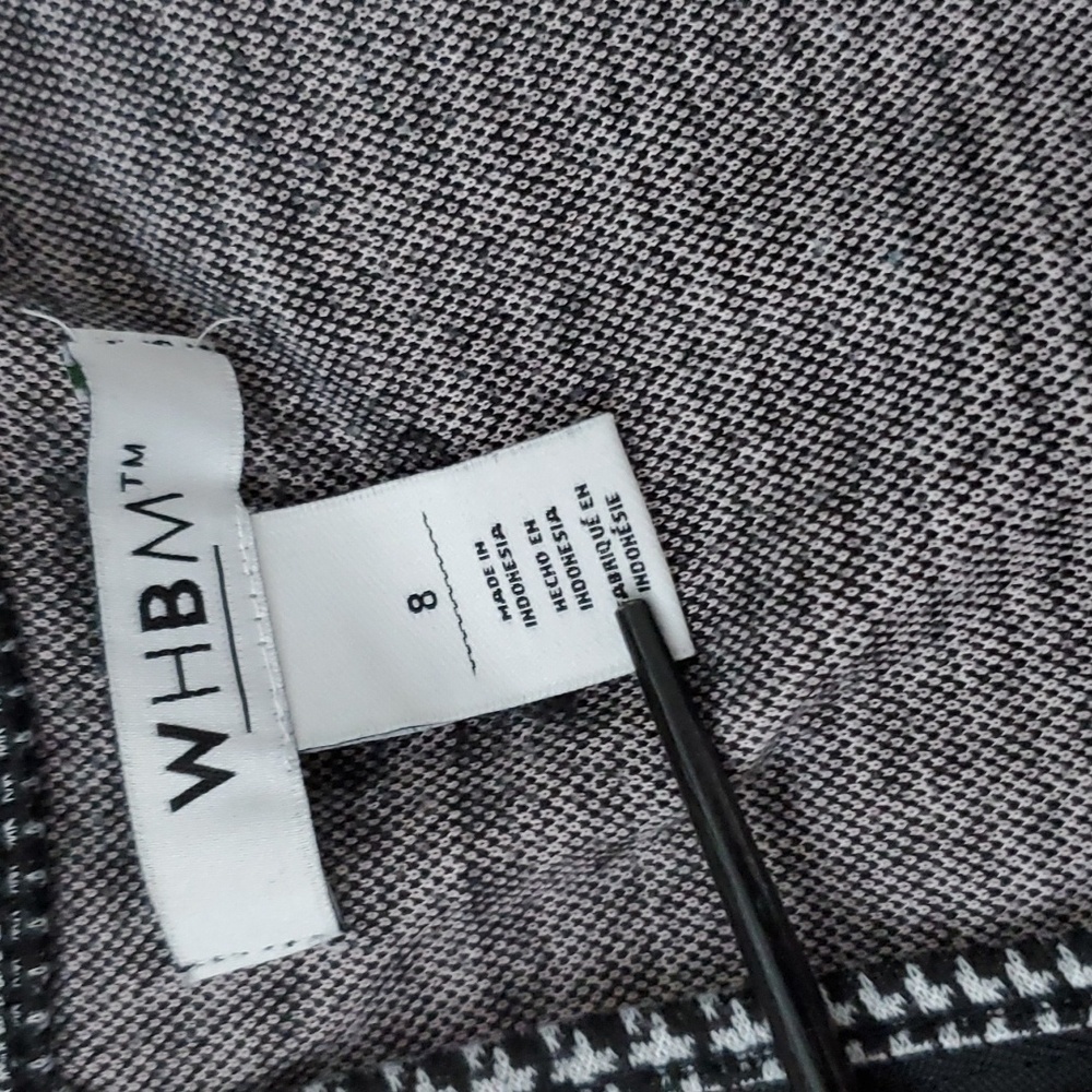 Whbm Black Gray Houndstooth Patterned Sleeveless … - image 8